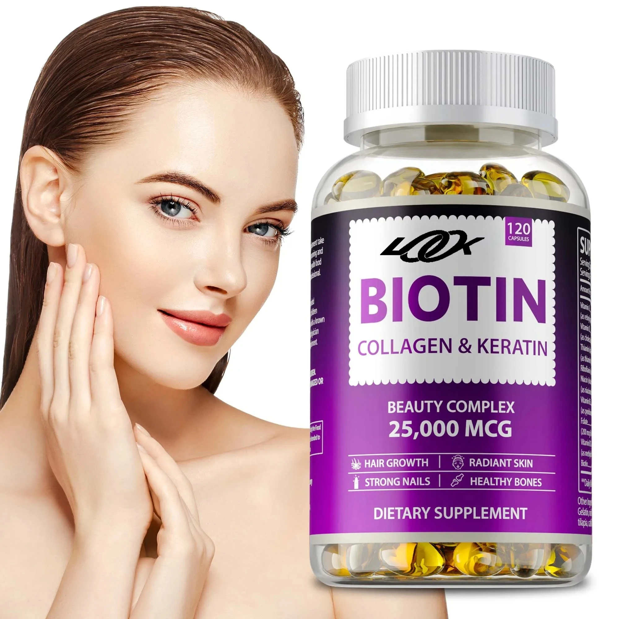 Biotin Collagen and Keratin Supplement - Support Healthy Hair, Strong Nails and Smooth Skin, Joint and Bone Health
