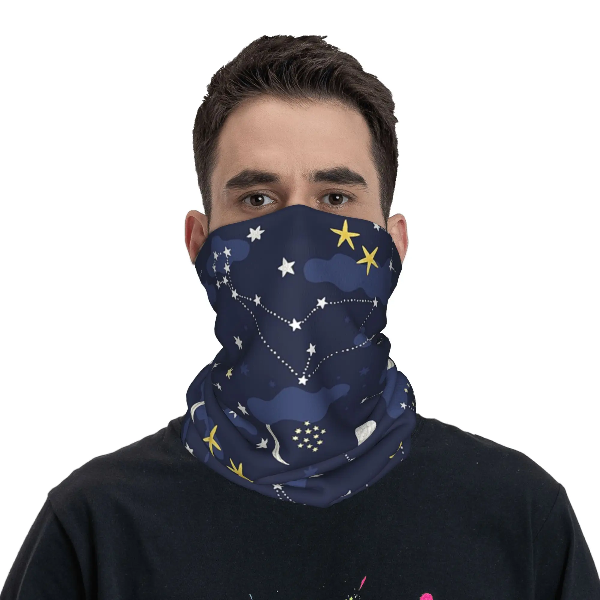

Galaxy cosmos moon and stars Astronomy universe Bandana Neck Gaiter Printed Wrap Mask Scarf Headwear Running for Men Women Adult