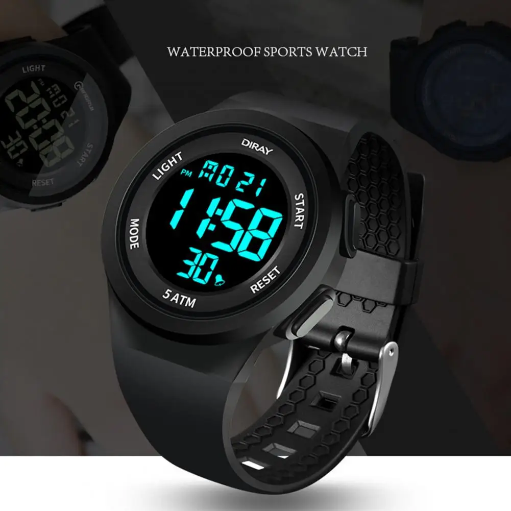 Digital Watch Waterproof Led Digital Sports Watch with Adjustable Strap Shockproof Design for Couples High Accuracy Night Light