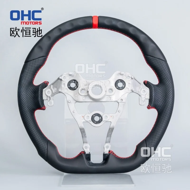 For Elantra GT/N the modern I30N  perForated leather full-leather flat-bottom sports steering wheel upgrade modification