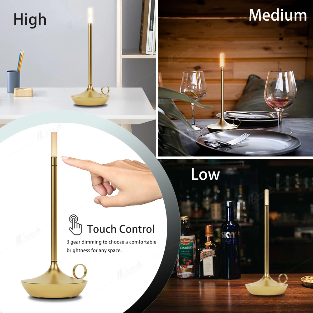 Creative Office Restaurant Bar Table lamp Rechargeable Study Reading Touch Led Desk Light With Usb Charging Port for bedroom