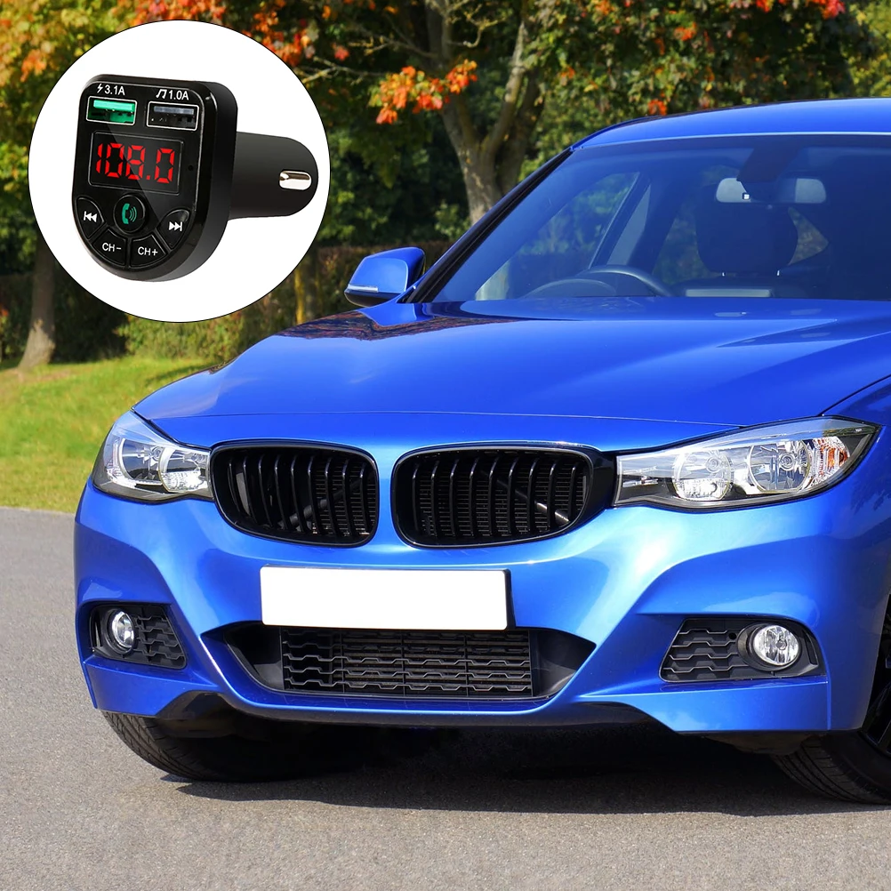 

Car Receiver Wireless FM Transmitter Music Adapter H Call USB 5V 3 1A LED Display Frequency Memory Stereo Sound