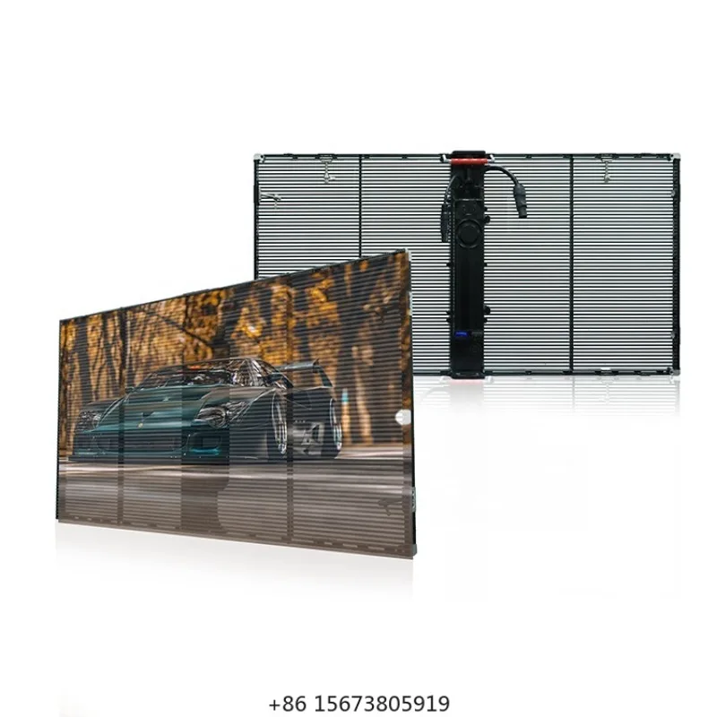 

Indoor Outdoor Curtain Transparent Glass Screen LED Video Wall Shopping Mall Advertising High Brightness Supermarket Led Display