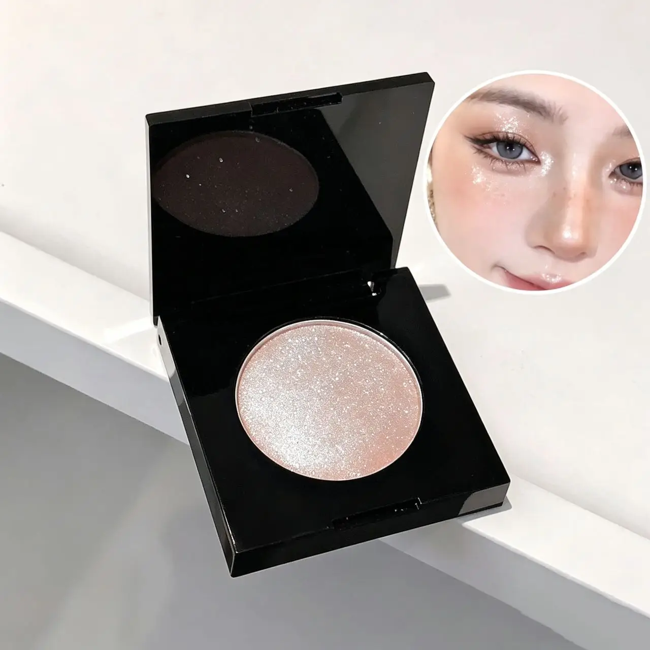Black Square Single Eyeshadow Pan Matte Shimmer Glitter Pigmented Blendable Portable Eye Makeup Multiple Shades view 4