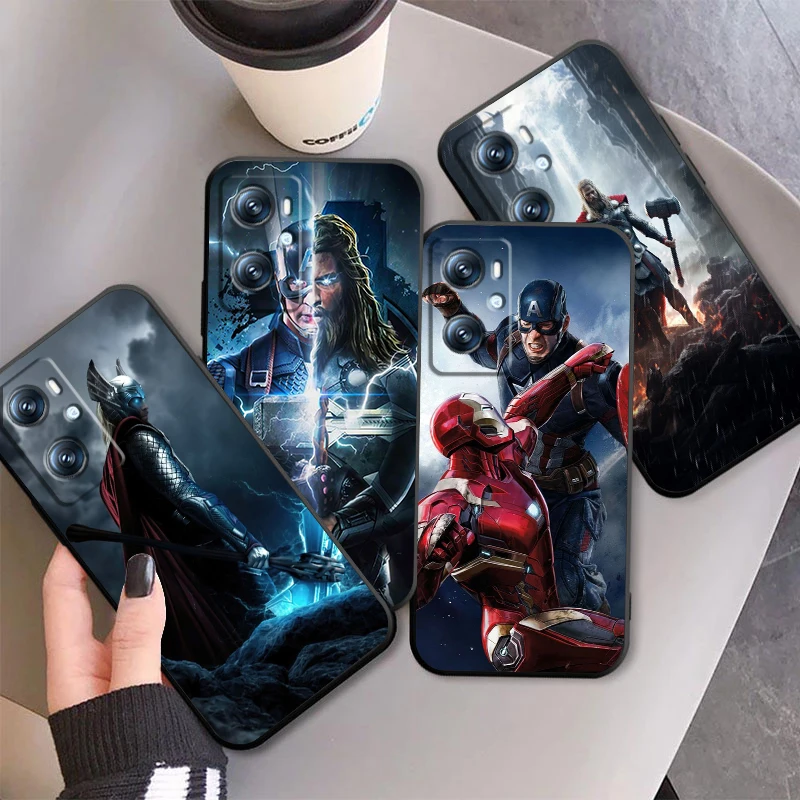 

Avengers Captain America Thor For OPPO Find X6 X5 X3 A54S A5 A94 A16 A53S A57 A74 A72 A98 A78 A96 A9 5G Black Back Phone Case