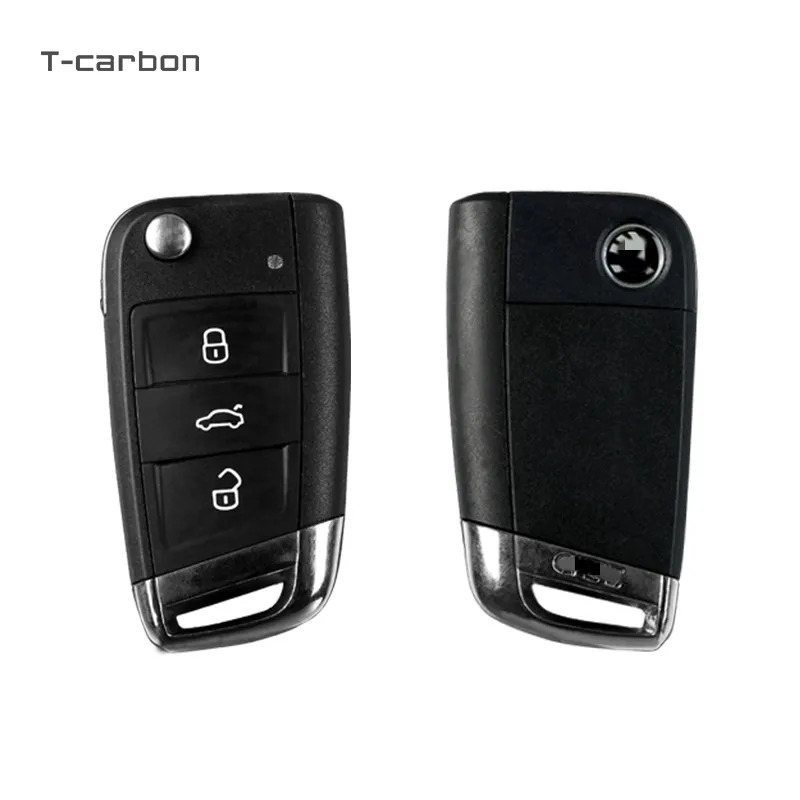 Carbon Fiber Key Case For Volkswagen VW Golf 7 GTI MK7 R Touran Skoda Octavia 3 Superb Karoq Kodiaq Seat Leon MK3 Ateca T-carbon