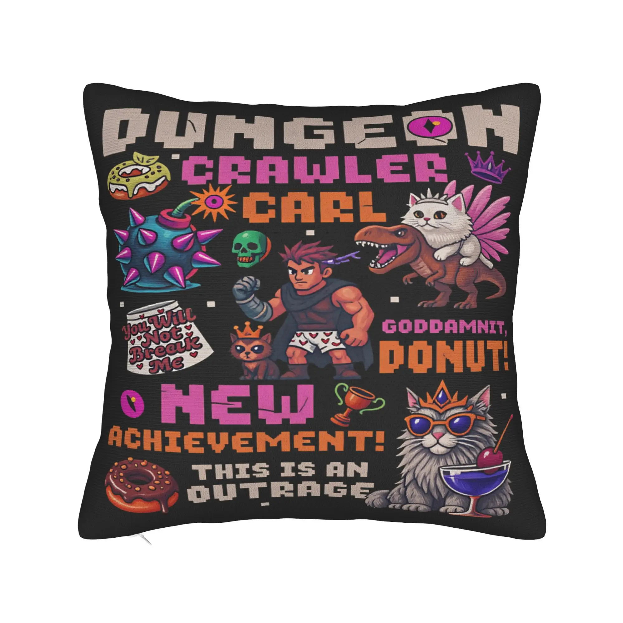 Pillow Case Princess Donut and Mongo Print Outrage Dungeon Crawler Carl Pillow Cover For Living Room Sofa Fashion Pillowcases
