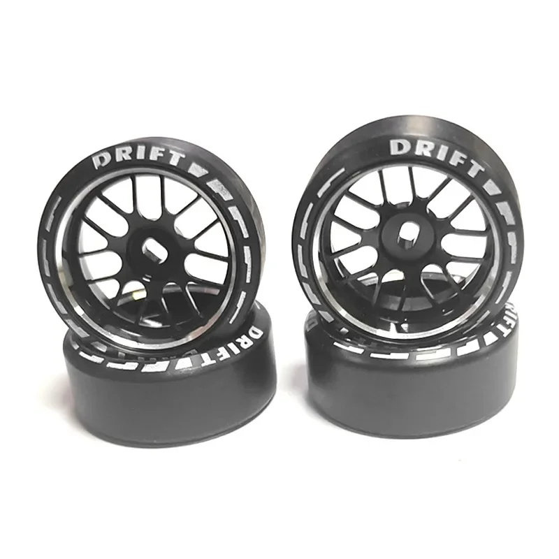 

4pcs/set alloy rc wheel rim+ drift tire for 1/28 Wltoys K969 K989 P929 kyosho rally model car upgraded part