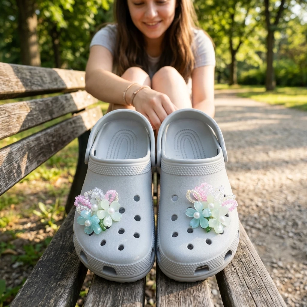 Hand-made Woven Begonia-Flower Shoe Accessory DIY Decoration For Shoes Bags