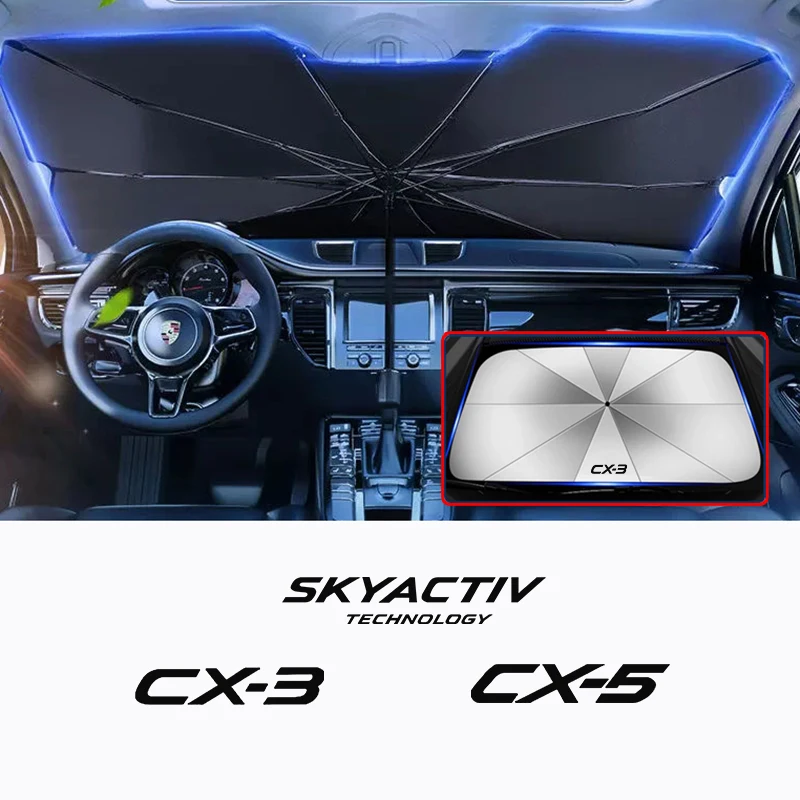 

Car Windshield Sun Shade Blocks UV Ray Reflector Umbrella for MAZDA SKYACTIV CX-3 CX-5 Sunshade Cover