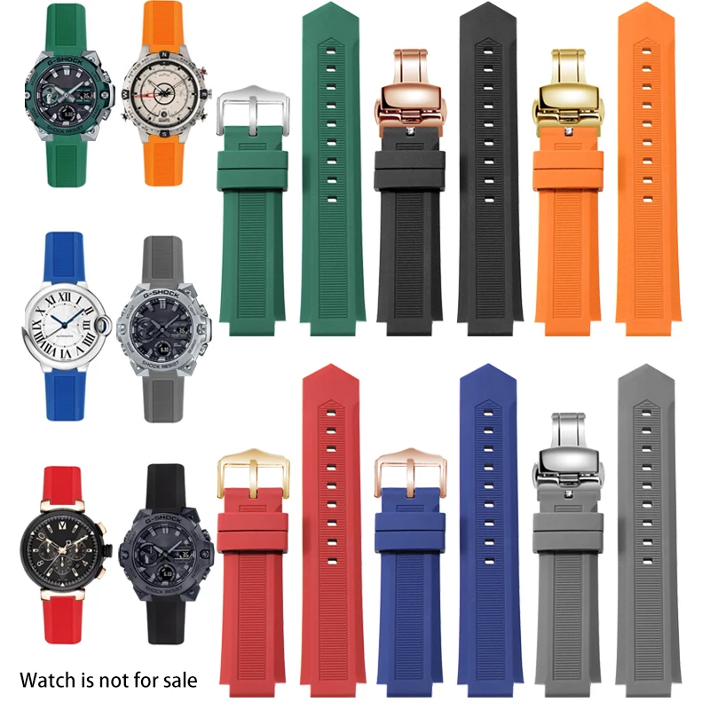 For Oris AQUIS 7730 7740 silicone rubber watch strap Convex silicone watchband Replace wristbands for diving sports 24x11mm 12mm