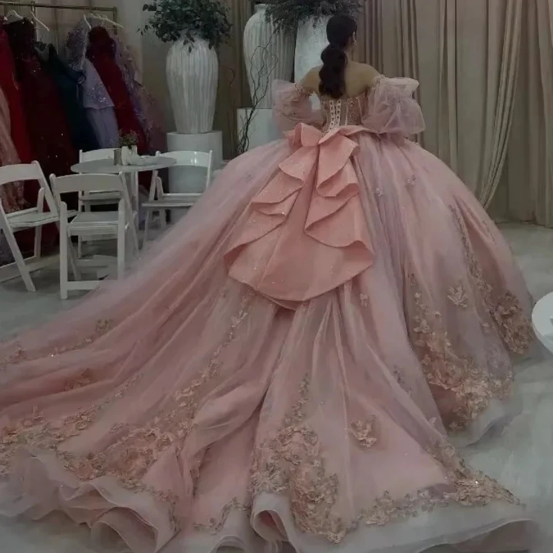 

Customized Mexican Sweet 16 Dresses Special Occasion Flower Applique Ball Gown Prom Birthday Party Dress Vestido De xv Anos 2025