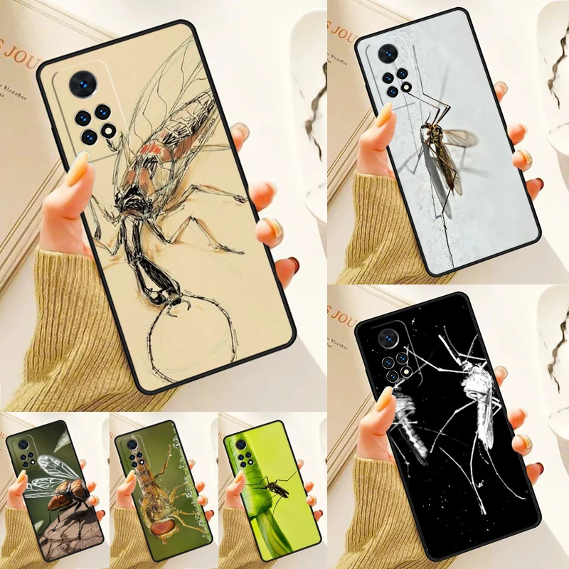 Flying Insect Mosquito Case For Samsung Galaxy S24 Plus S23 S20 S21FE Lite S22 Ultra Note 20 S8 S9 S10 Phone Coque