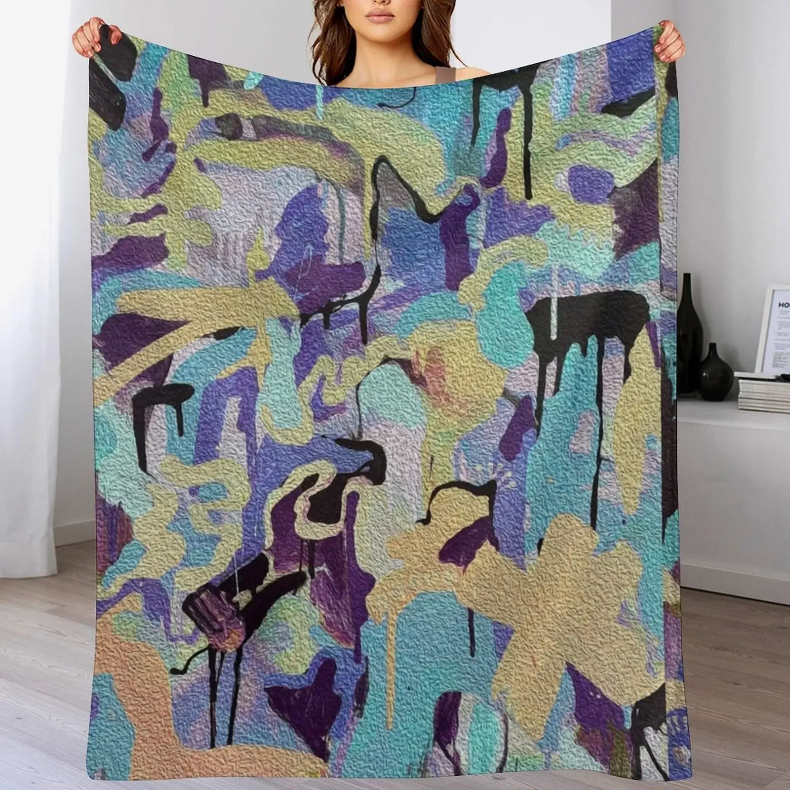 jazzy blues Throw Blanket Cozy Home Blanket Gift for Christmas Holiday