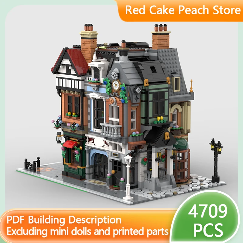 

Модель городской улицы MOC: Конструктор «Угловые магазины», модульная технология, развивающая игрушка для детей, подарок на праздник, набор для сборки