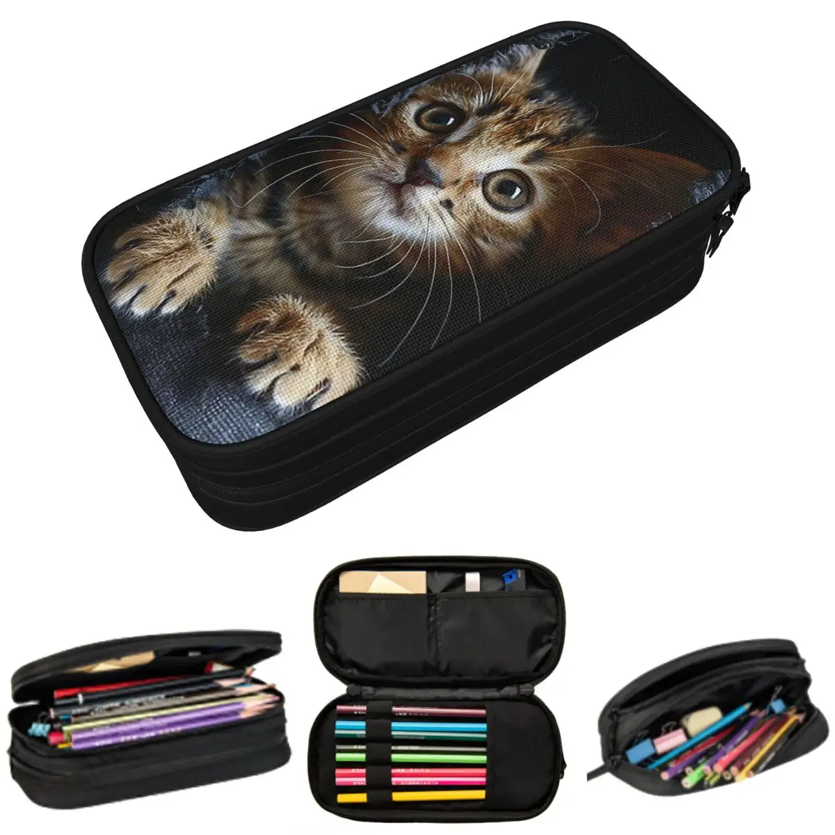

The Cat Poked Its Head Out Pencil Case for Boy Girl Gifts Pen Box Pencil Bag Stationery Supplies Pen Holder Bag