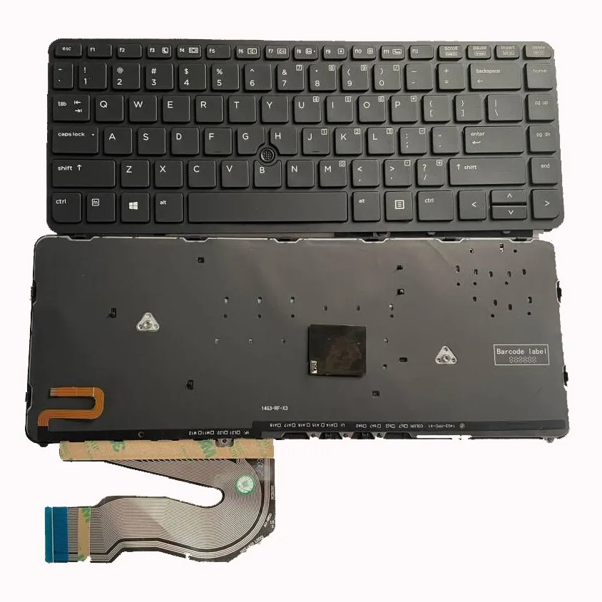 

New lapotp US keyboard for HP EliteBook 840 G1 840 G2 850 G1 850 G2 855 G2 ZBook 14 US with backlit W/point Black Silver Frame