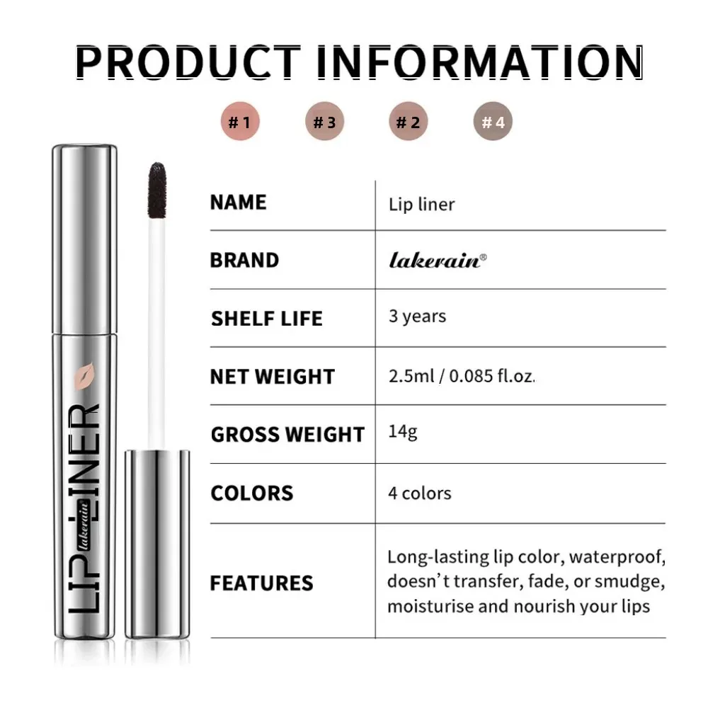 4 สี Peel off Lip Liner กันน้ํา Long-Lasting Moisturizing Lip ดินสอ Tattoo Lipgloss - เครื่องสําอางค์ลิปสติกกลอส