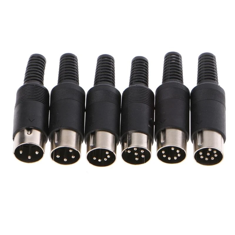 Male DIN Plug Socket Connector 3/4/5/6/7/8 PIN Chassis Cable Mount