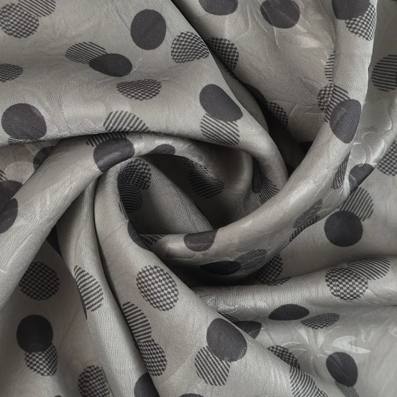 

Polyester-ammonia twill printed polka dot fabric Chinese-style dress cheongsam and shirt