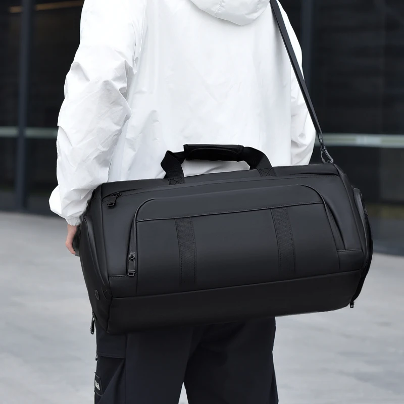 حقيبة سفر ذات جودة عالية ذات سعة كبيرة - حزام كتف قابل للتعديل، جيوب متعددة، حقيبة رياضية ولياقة بدنية، حقيبة يد