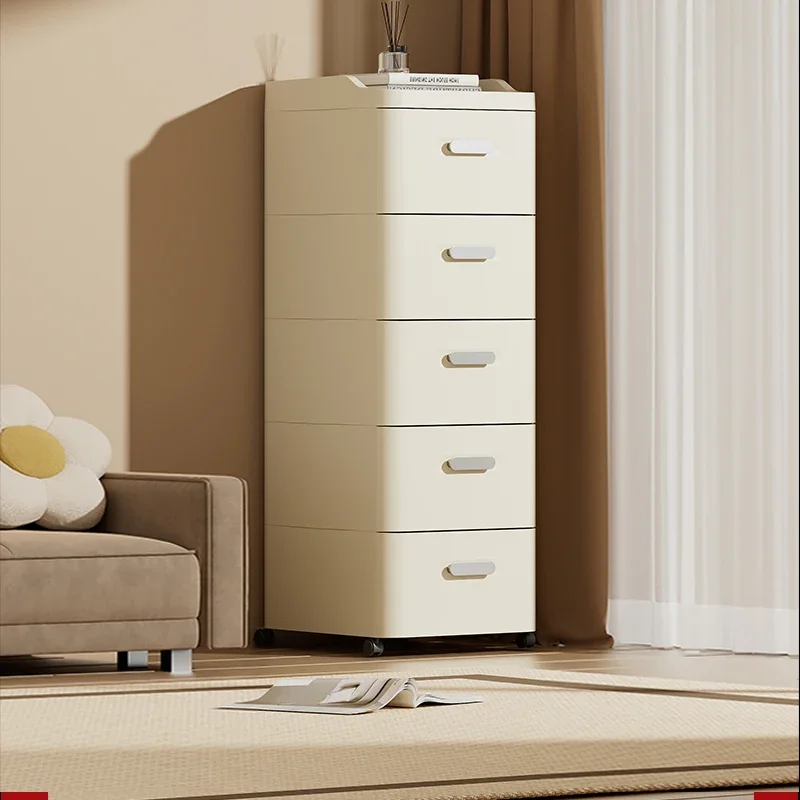 

Drawer cabinet storage pull-out home bedroom shelf high edge anti drop movable wheeled bedside table