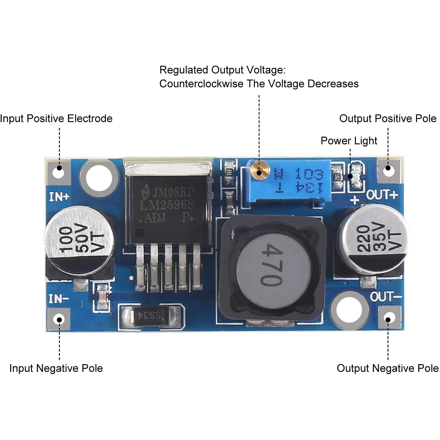 2 قطعة LM2596 LM2596S DC-DC محول فرق الجهد الجهد المنظم قابل للتعديل 4.0-40 فولت إلى 1.25-37 فولت 2A وحدة امدادات الطاقة مع LED #6