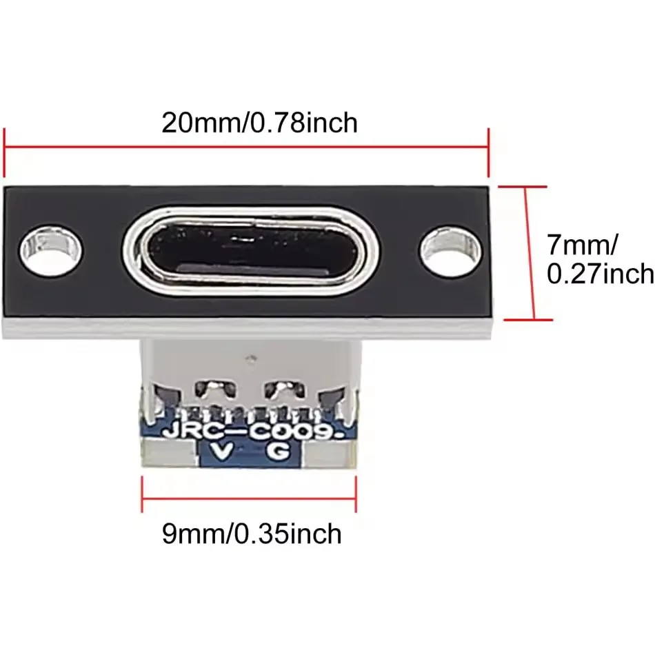1/5/10pcs Type-C USB Jack 3.1 Type-C 2/4 Pin Female Connector Jack Charging Port USB 3.1 Type C Socket with Fixing Plate