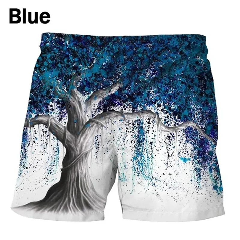 Men's Swimming Shorts Big Tree 3d Printed Surfing Board Short Kids Beach Shorts Men Trunk Masculina Swim Trunks Sportwear Boy