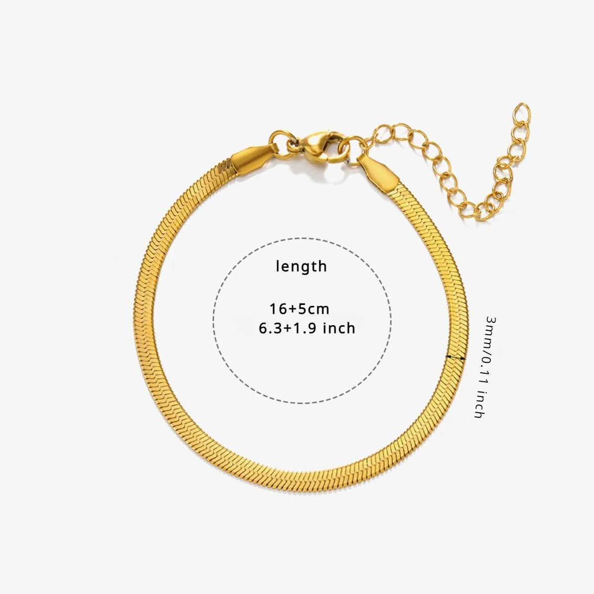 Y2k Simple Fashion Style Stainless Steel Bracelet Women's Golden Silvery Snake Bone Chain Travel Bata Sexy Party Stylish Gift image 4