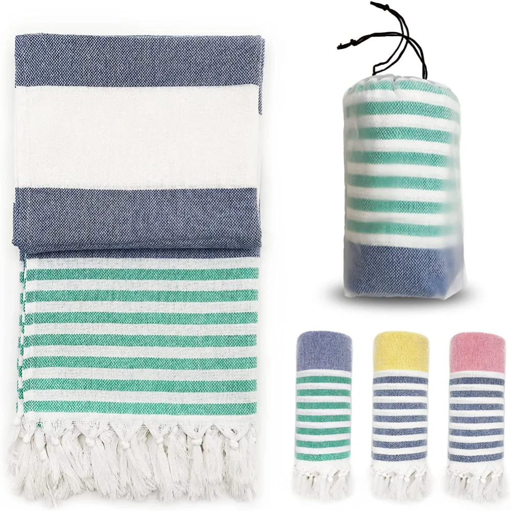 39 x 71 Inch Turkish Beach Towels Oversized Beach Towel Quick Dry Sand Free BathTowel for Beach Pool Gym and Bathroom