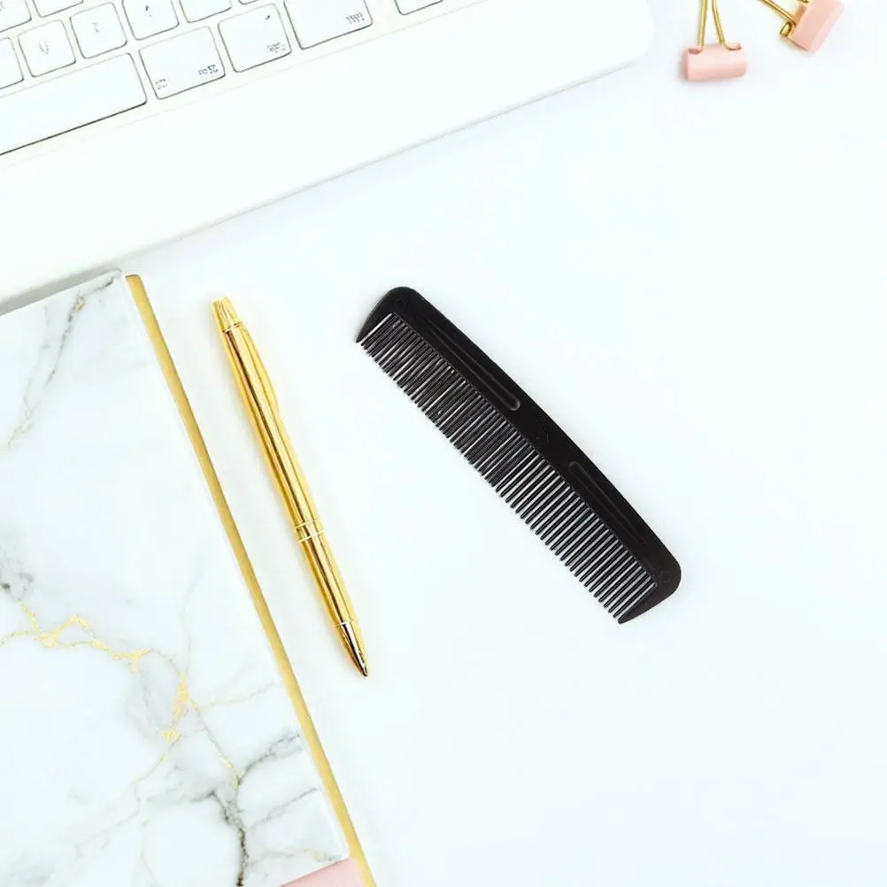 

200Pcs Black Hair Comb Dual Tooth Design Fine Wide Teeth Pocket Comb Travel Styling Hairdressing Barber Grooming Tool