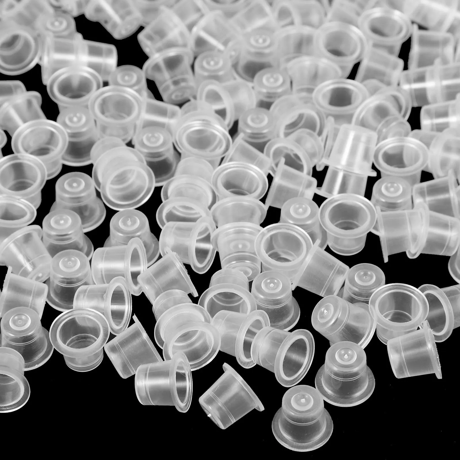 

80Pcs Plastic Ink Cups Small Pigment Holders Wide Edge Stable Base for Tattooing Color Storage Professional Amateur