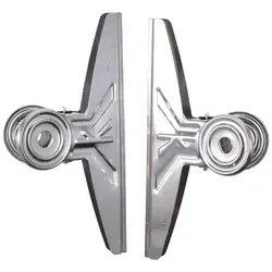 2 PCS Bulldog Clips, 20cm Jumbo Stainless Steel Bull Binder Paper Clip Clamps for Office (Sliver)