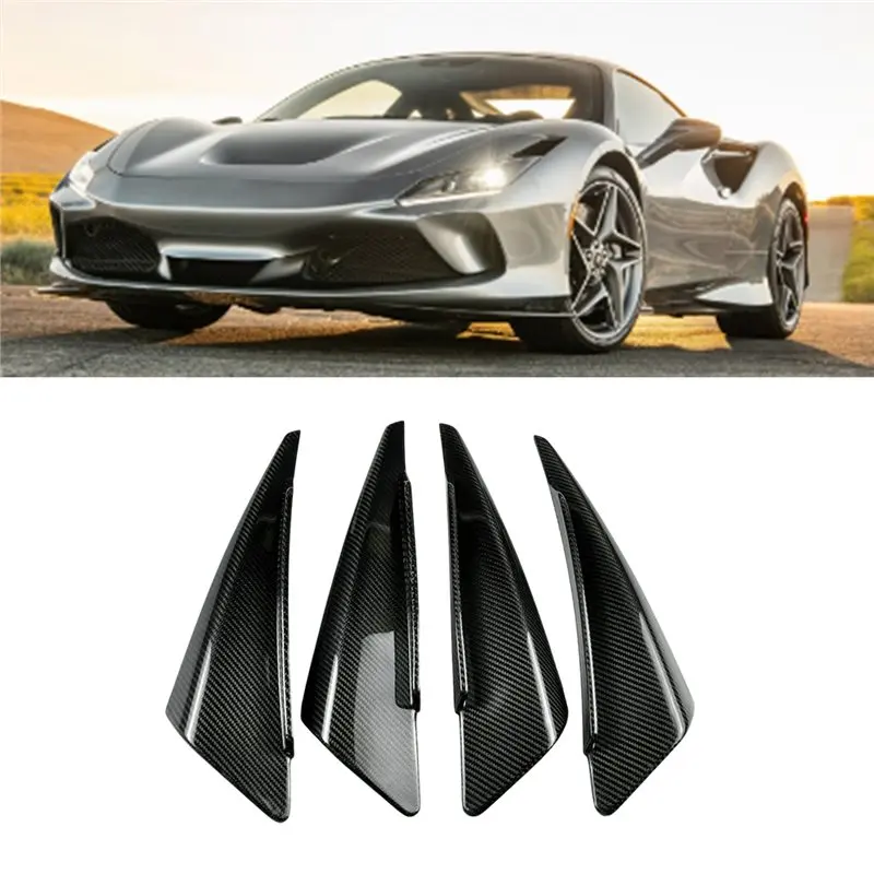 カーボンファイバートリムステッカーフロントバンパースプリッタースポイラーカバー車用フェラーリ F8 トリビュート 2019-2023-Y44A
