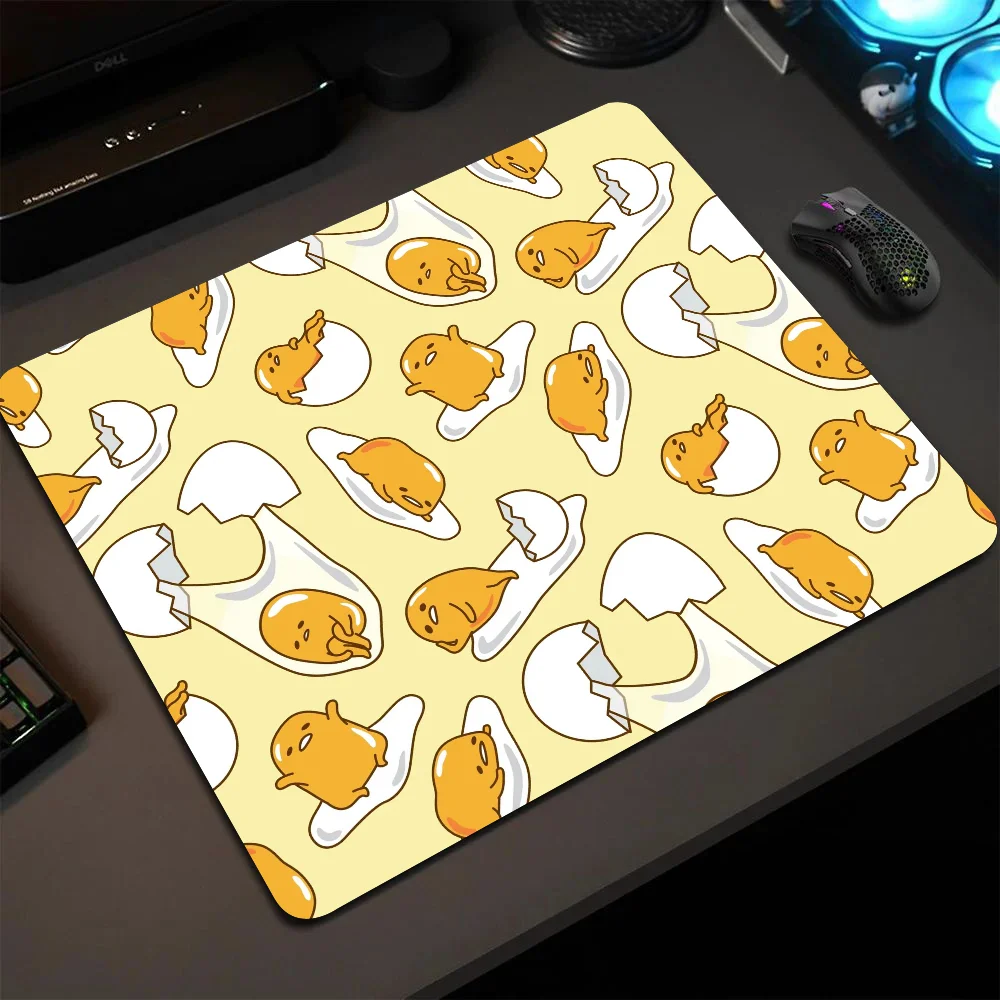 Yellow Cartoon G-Gudetama Mousepad Small LockEdge Mouse Pad For Gamers Computer Desk Pad Anti-slip Rubber