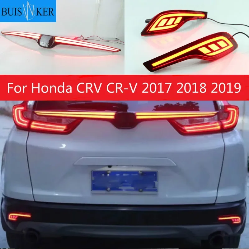 

For Honda CRV CR-V 2017 2018 2019 Multi-function LED Rear Bumper Light Rear Fog Lamp Auto Bulb Brake Light Reflector