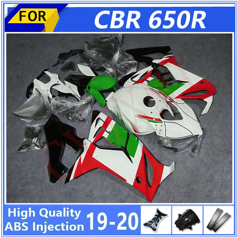 

Комплект пластиковых обтекателей для мотоциклов Honda CBR650R CBR650 2021-2022, бело-красно-зеленые накладки на раму CBR 650R 21-22