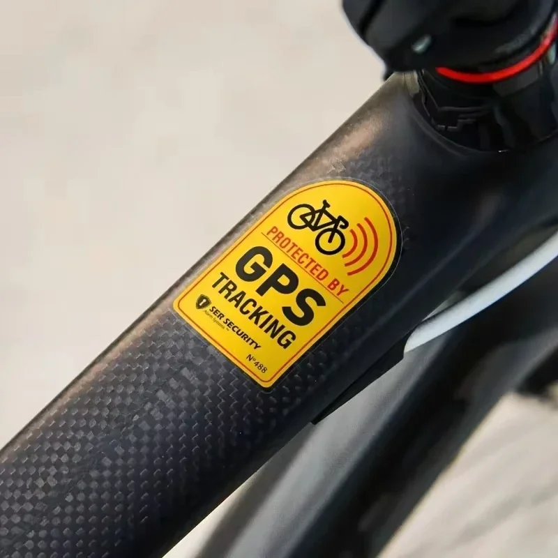 GPS Tracking Alarm Sticker MTB Road Bike Scooter Motorcycle Anti-Theft Decal Warning Reflective Paster for Bicycle Accessories