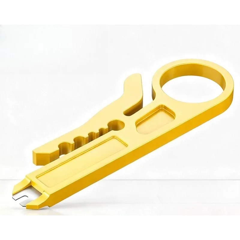 Multifunctional network impact type wiring tool, distribution frame cable termination and stripping operation