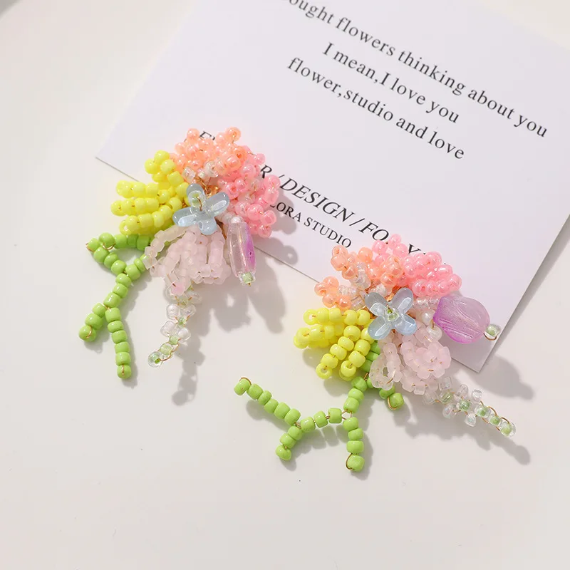 Shoe Charms Handwoven Beaded Branch Flower Clusters Sweet Girl Summer 1 Piece for Clogs Sandals Beach Holiday Lightweight