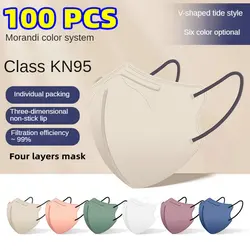 Kn95 Morandi color face mask 3D men's and women's high-value new model individual packing four layer masque jetable mascarillas
