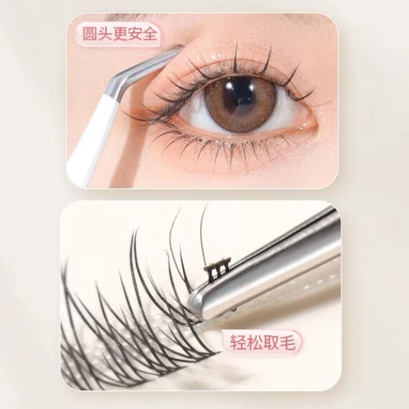 Pinzas de peine para pestañas, pinzas de extensión de pestañas profesionales antiestáticas no magnéticas de acero inoxidable, herramientas de maquillaje, 1 ud.