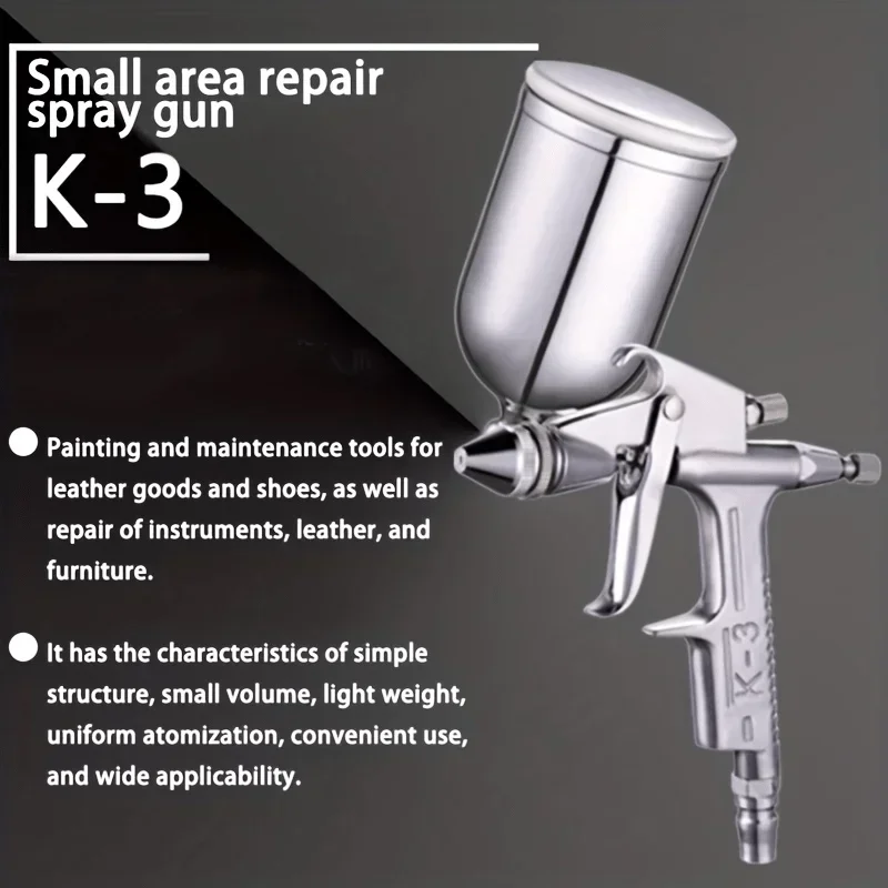 K3-0.5mm High Pressure Gravity Feed 0.5mm Air Spray Gun for Automotive Painting and Repair Tools, Professional Paint Sprayer