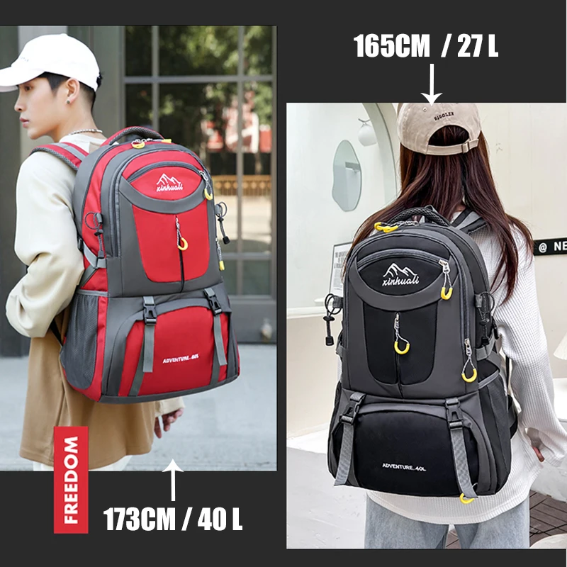 Black Mountaineering Rucksack For Man Youth Sports Back Pack Multi-function Luggage Backpack Women Hiking Travel Packbag Male