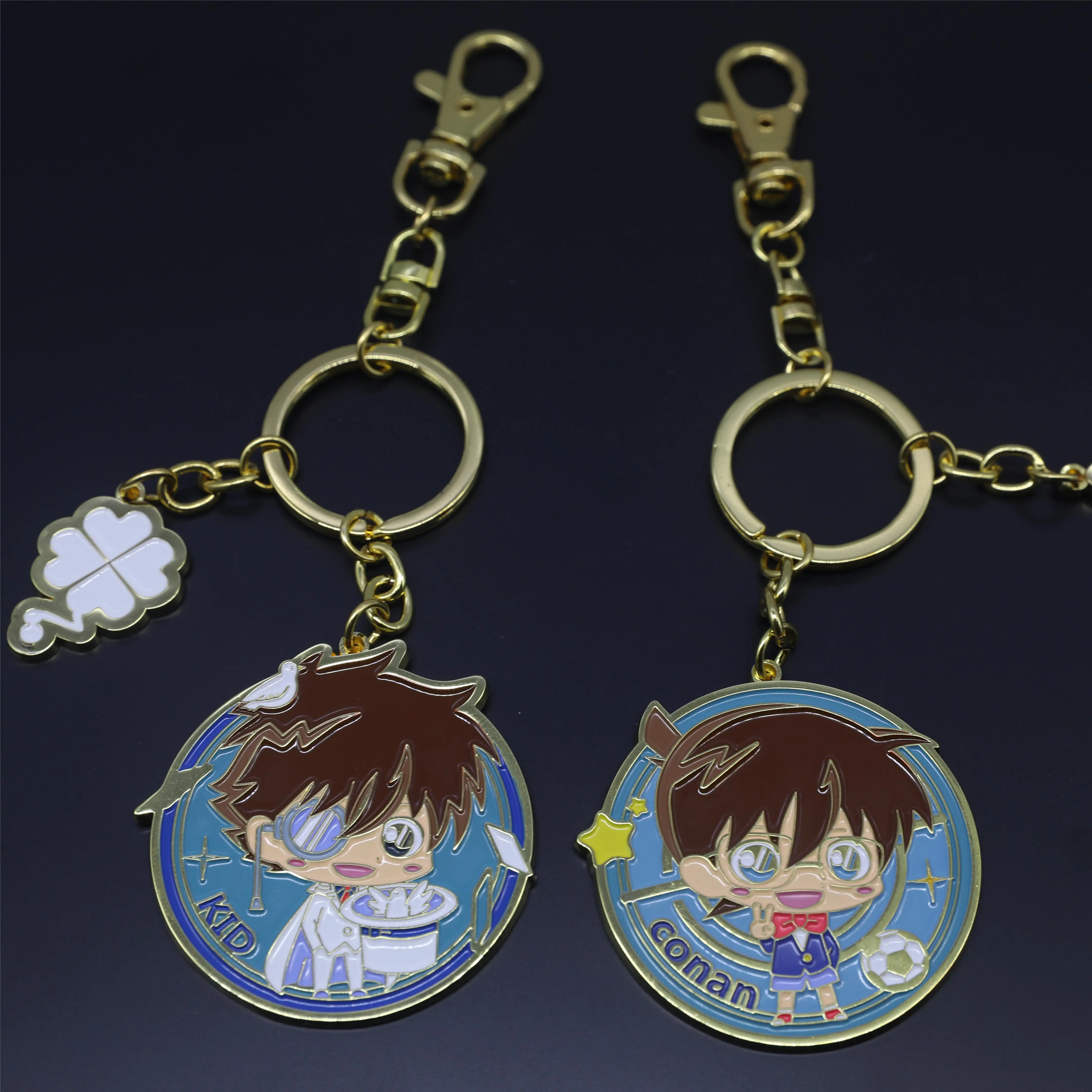 Anime Cartoon Detective Conan Zinc Alloy Keychain Conan KID Bag Pendant Accessories Anime peripheral Jewelry for gifts