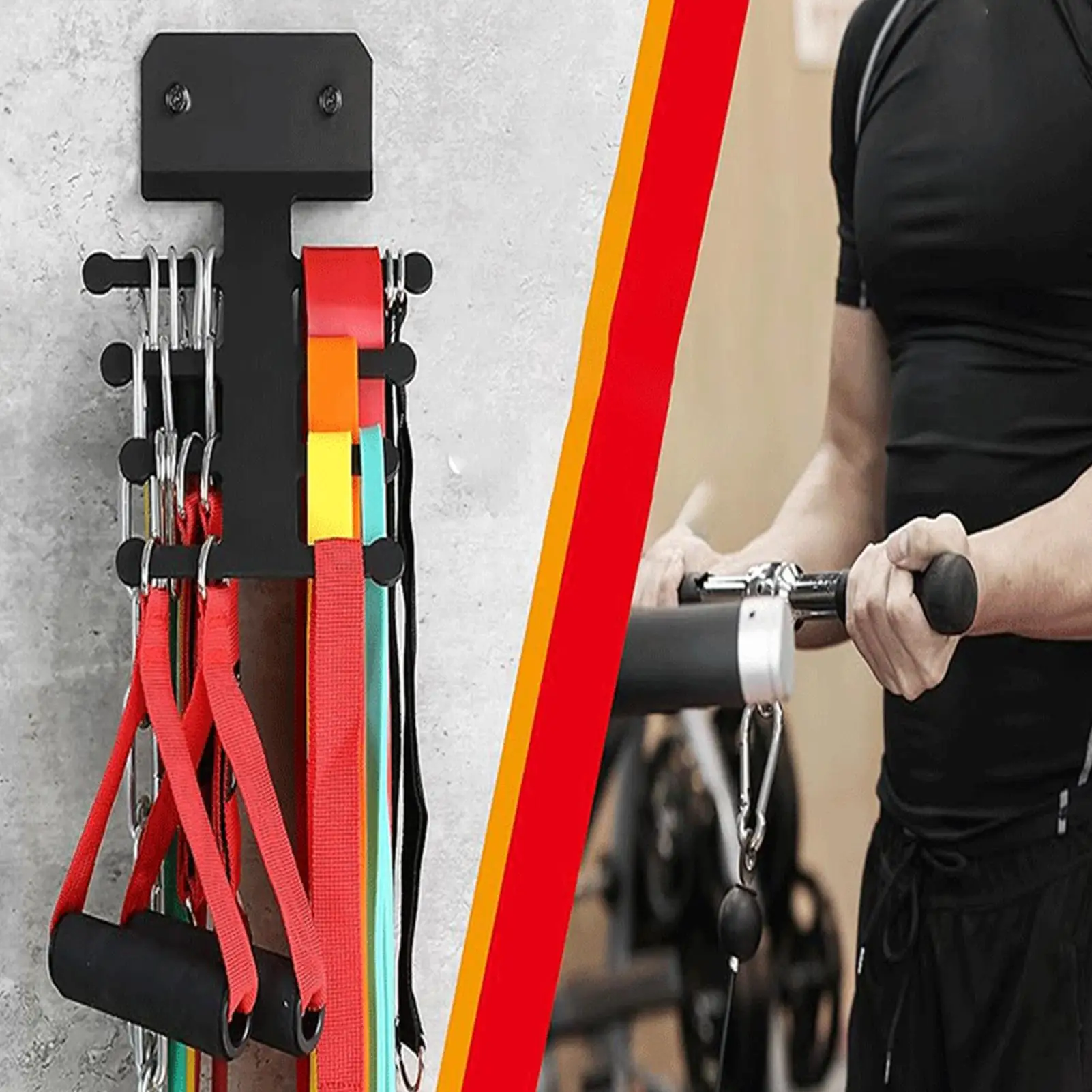 Estante de almacenamiento de banda de resistencia, organizador multifuncional de Metal resistente, estante de equipo de gimnasio para ejercicio, entrenamiento de rutina