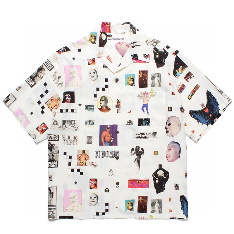 

WAO MARIA fiti Фильм Борец Портрет Повседневный ort Sve irt Летний свободный крой Кубинский воротник Молодежная бирка Faion Tag KUN