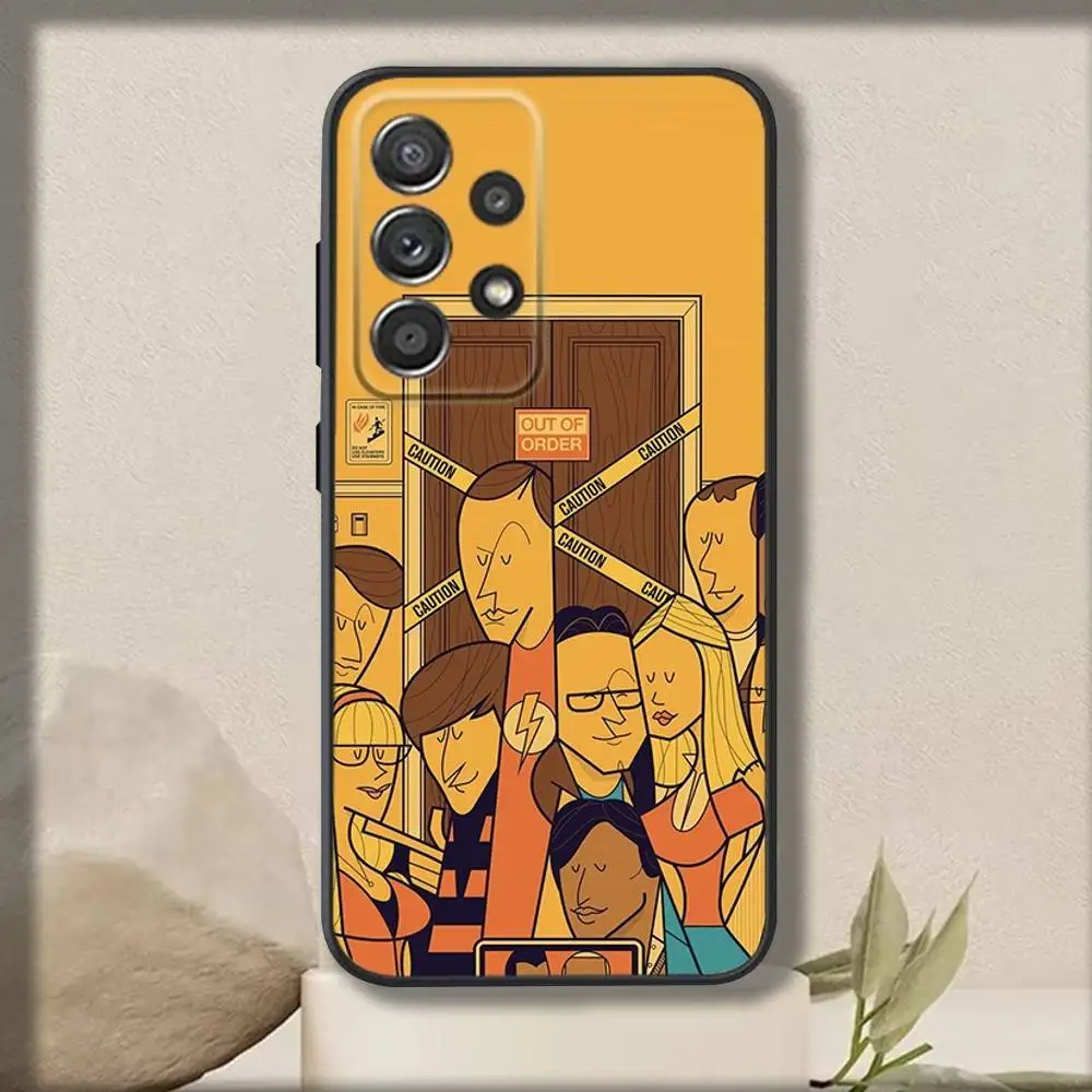 حافظة هاتف B-Bigs Bang T-Theorys لهاتف سامسونج S 25,24,23,22,30,21,10,9,Ultra,Plus,Lite,FE,4,5G حافظة سوداء ناعمة #6