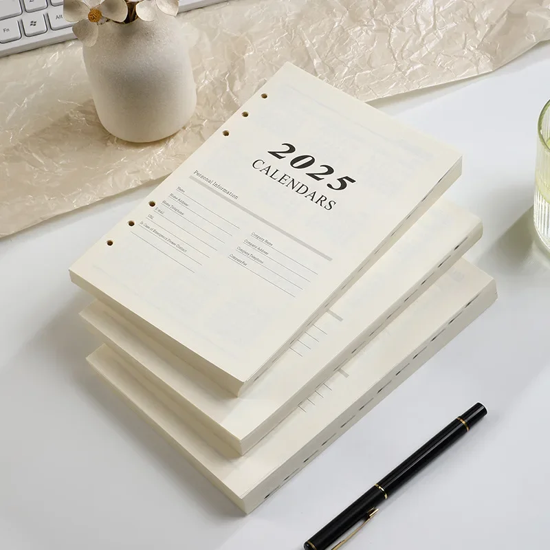 2025 Loose Leaf Notebook Refills Spiral A5 Binder Inner Page Journal Planner Notepad Schedule Organizer Korean Stationery Office